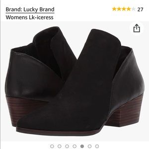 Lucky brand black suede ankle booties/boots